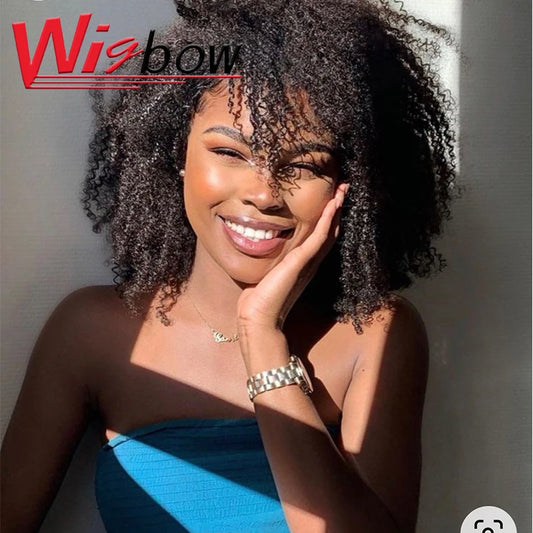 99J Curly Human Hair Wig Peruvian Hair Wigs For Women Short Kinky Curly Wig 180% Cheap Full Machine Made Colored Afro Kinky Wigs