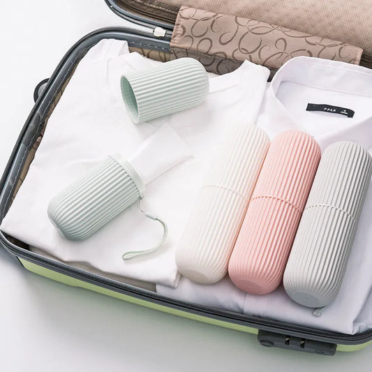 Travel Portable Toothbrush Cup Bathroom Toothpaste Holder Storage Case Box Organizer Travel Toiletries Storage Cup New Creative