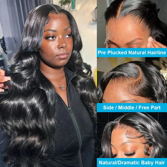 13x4 Body Wave Lace Front Wig Human Hair Pre Plucked 30 Inch 13x6 Hd Transparent Lace Frontal Wigs For Black Women Brazilian