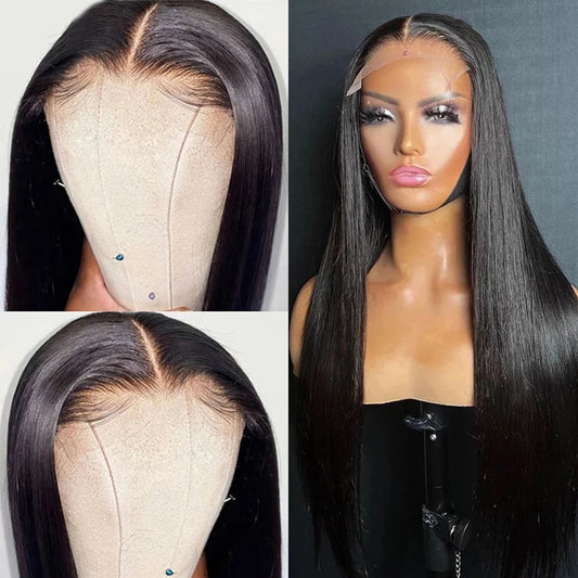 Transparent Lace 4X4/5x5 Glueless ace Closure Wig 180% Brazilian Bone Straight Human Hair Wigs For Women Free Shipping Bling