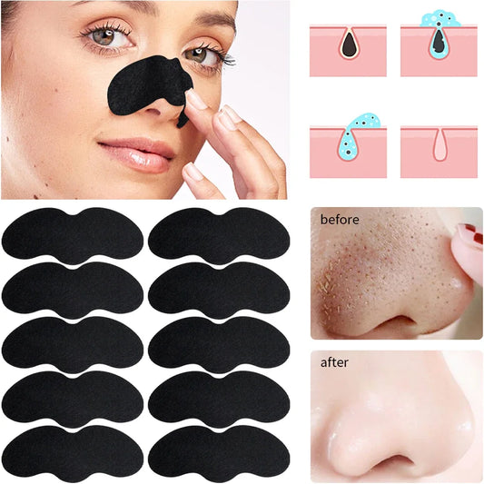 10PCS Blackhead Removal Mask Cleaning Strip Deep Cleansing Skin Care Shrink Pore Acne Treatment Nose Black Spot Pore Clean Mask