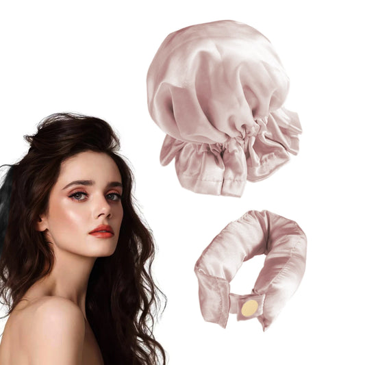 2Pcs Set Bun Bons Curly Hair Cover Set Soft Hair Rollers Sleeping Headband  Curling No Heat Hair Styling Tool