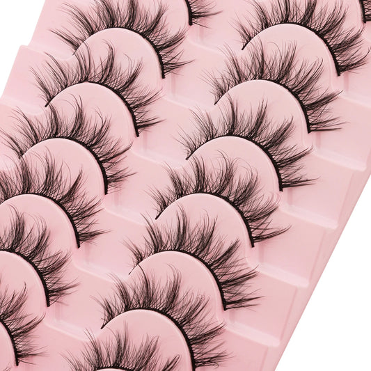 10 Pairs False Eyelashes Cat Eyes Super Fluffy False Mink Eyelashes Dramatic Long Thick Eyelashes Makeup Tools Eyelash Extensi