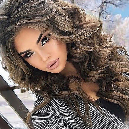 WHIMSICAL W Natural Full Wigs Hair Long Wavy Synthetic Heat Resistant Blonde Wigs for Women Cosplay Party Wig