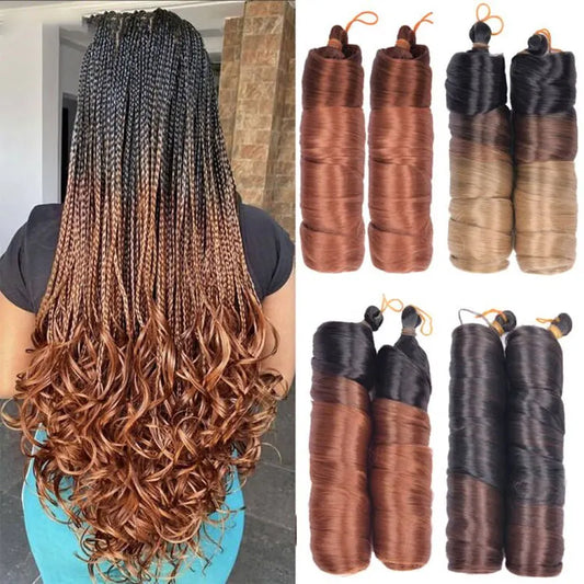 24Inch French Curls Braiding Hair  Loose Wavy Bouncy Braiding Hair Extensions Synthetic Spiral Curls Braids Hair For Black Women