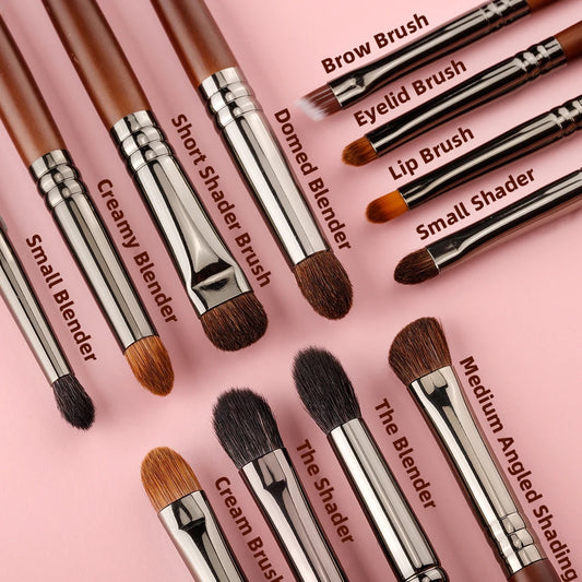 OVW 9/12pcs Panceau Maquillage Eye Natural Hair Makeup Brushes Set Kit Cosmetic Make Up Beauty Tool Crease Brush Eyeliner Brow