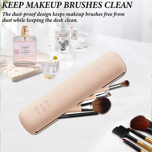 Trendy travel Makeup Brush Holder Silicon material Portable for getting ready travelling Cosmetic case makeup organizers
