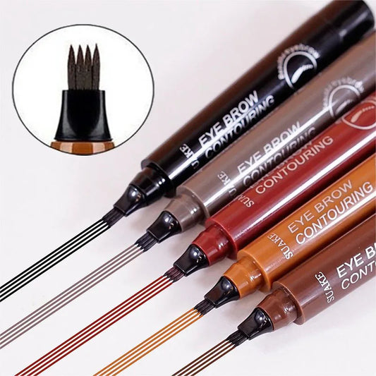 Microblading Eyebrow Pen Makeup  Waterproof Liquid Eyebrow Pencil Long Lasting Eyebrow Tattoo Pen Cosmetic 4 Points Eyebrow Pen