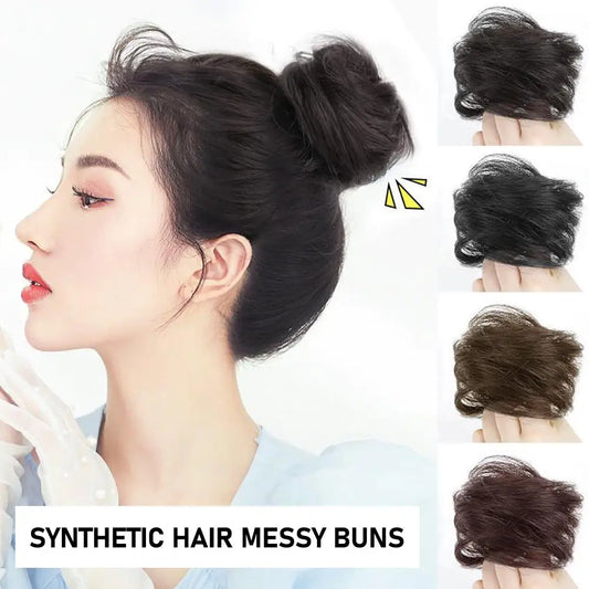 Synthetic Hair Bun Curly Straight Hair Messy Bun Scrunchies Updo Hair Bands Elastic Band Hairpieces For Women Volume Fringe Fake