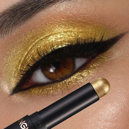 Waterproof Pearlescent Matte Eyeshadow Pencil Long Lasting Glitter Shimmer Gold Eye Shadow Pen Eyeliner Stick Eyes Makeup Tools