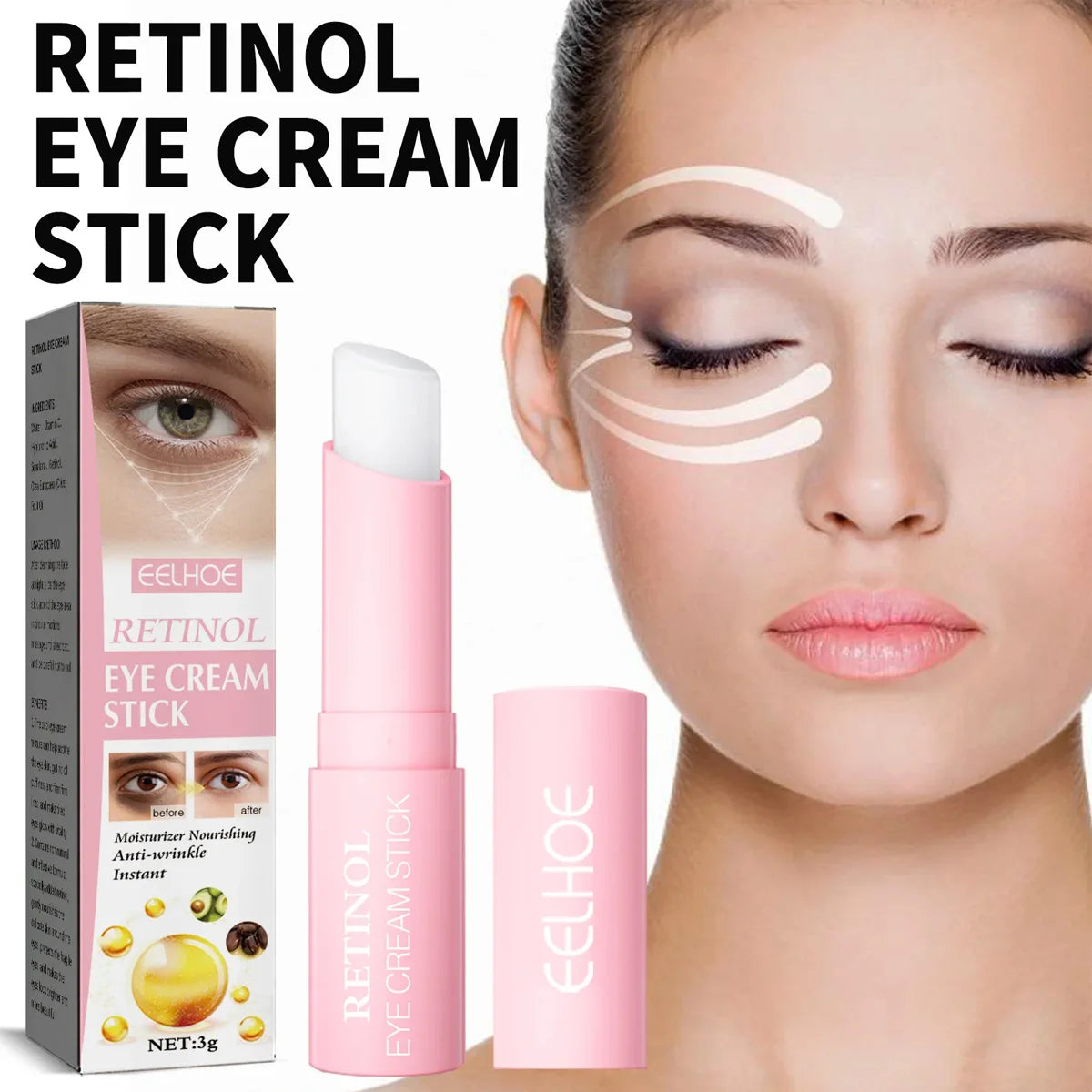 Nti-Wrinkle Eye Cream Wrinkle Removing Dark Circles Lightening Fine Lines Moisturizing Whitening Skin Care Remove Eye Bag Stick