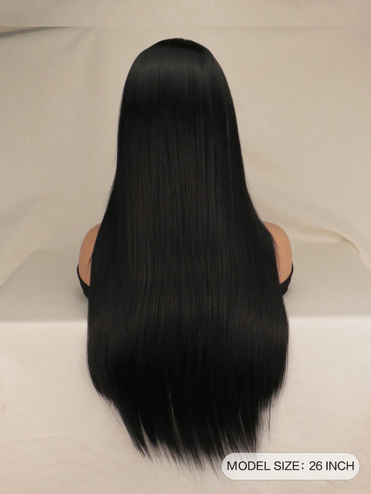 SuQ Women's Long Straight Wig Hair Synthetic Natural Cosplay Party Middle Part Line Heat Resistant Daily Fashion Wigs