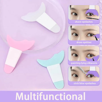 Multifunctional Eyeliner Template Mascara Shield Applicator Silicone Brush Lash Stopper Eye Makeup Tool for Eyelashes Baffle