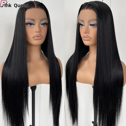 Bombshell black 13*4 Synthetic Hair Front Lace Wig Glueless Heat Resistant Fiber Hair Natural Hairline Free Parting Women
