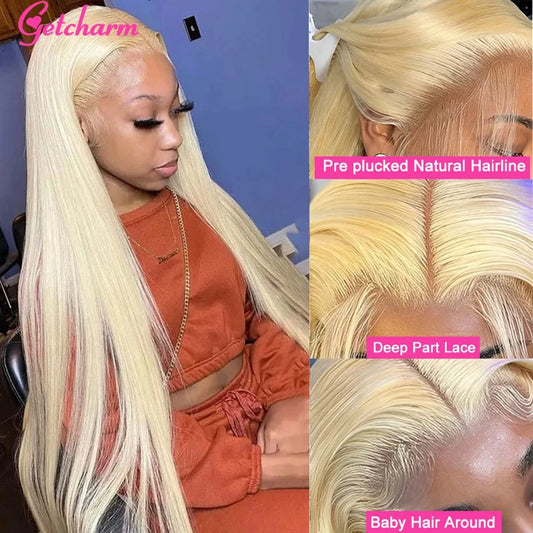 Glueless 13x6 Blonde Lace Front Wig Human Hair 613 HD 13x4 Lace Frontal Straight Wigs For Women 5X5 Lace Closure wig