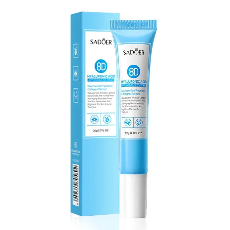 SADOER Hyaluronic Acid Eye Cream Firming Moisturizing Anti Dark Circles Removal Eye Bags Beauty Eyes Skin Care Products