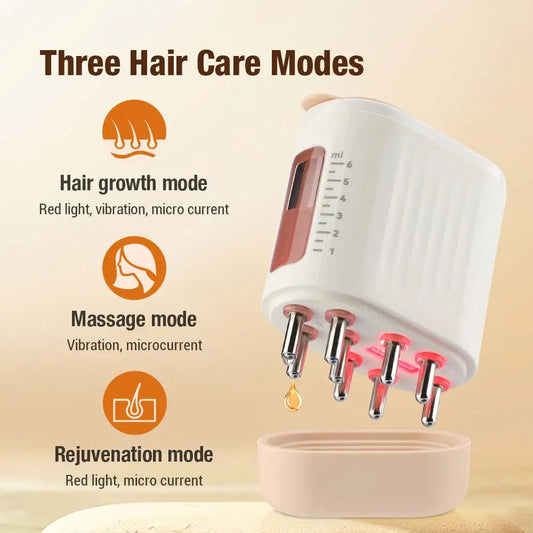 Electric Red Light Scalp Massage Comb Vibration EMS Microcurrent Serum Oil Applicator Hair Growth Anti Hair Loss Head Scratcher