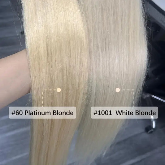 White Blonde #1001 Invisible Clip In Extensions Human Hair With Invisible Fish Line Natural Hair Extensions Hairpieces 4Clips