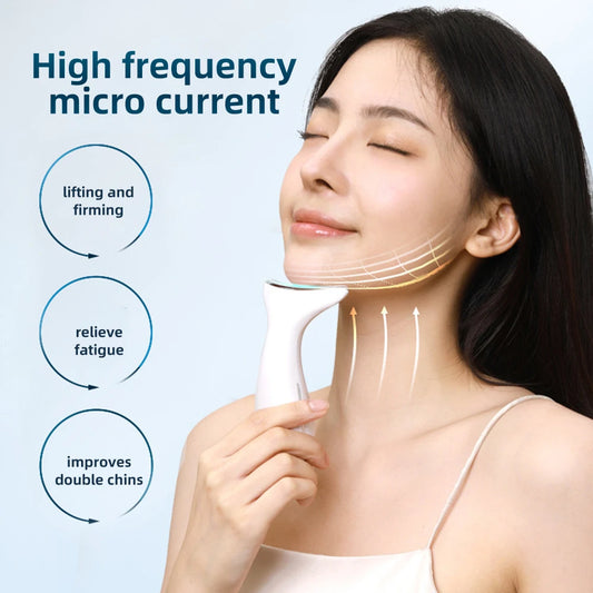 EMS Microcurrent Chin Lifting Face Neck Beauty Device LED Photon Firming Rejuvenation Anti Wrinkle Skin Care Facial Massager