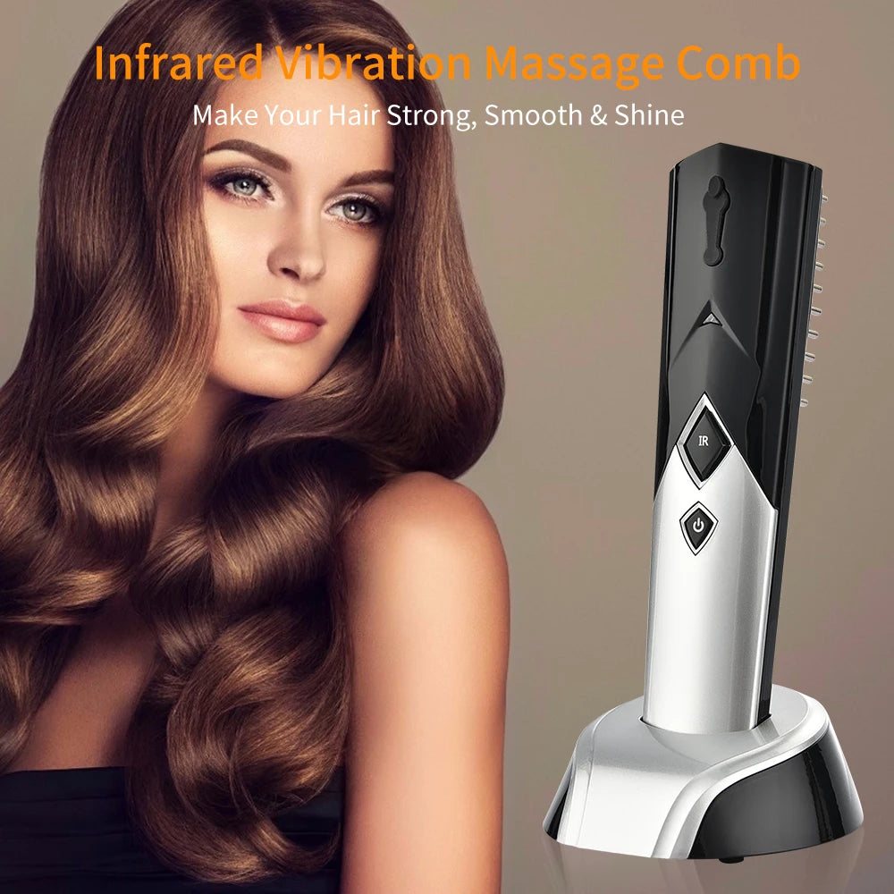 Electric Laser Hair Growth Comb Infrared Therapy Treatment Vibration Scalp Massage Hairbrush Anti Hair Loss Products Home Salon