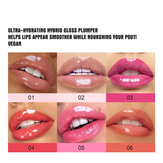 6 Colors Lip Plumping Booster Liquid Lip Gloss With Chili Extract Moisturizing Glitter Lip Glaze Oil Sexy Makeup Product 1 Piece