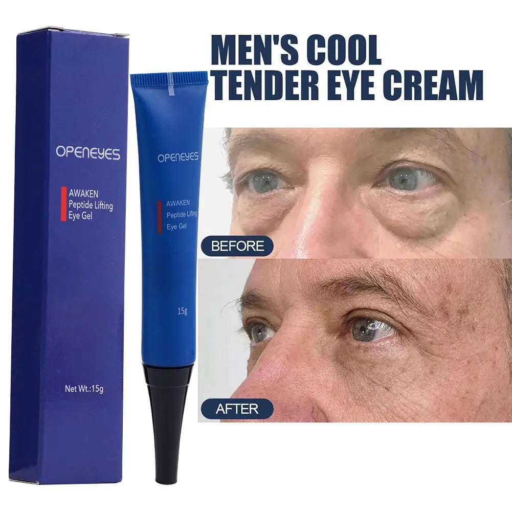 Retinol Men Eye Cream Hyaluronate Cool Eye Gel Moisturizing Under Eye Cream For Dark Circles Puffiness Fine Lines Eye Care 15g