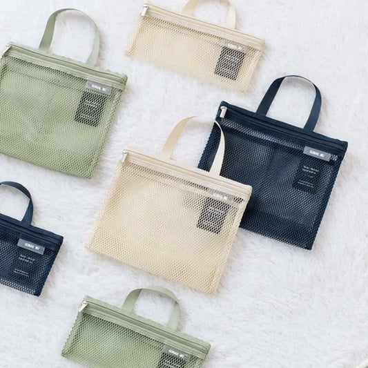 Mesh Makeup Toiletry Storage Bags Handbags Portable Travel Washing Body Shower Tools Organizer Hanging Cosmetic Organizer Pouch