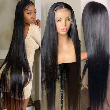 40 Inch Straight 13x4 Lace Front Wig Human Hair Brazilian 360 Full Wigs For Women 13x6 HD Lace Frontal Human Hair Wig PrePlucked