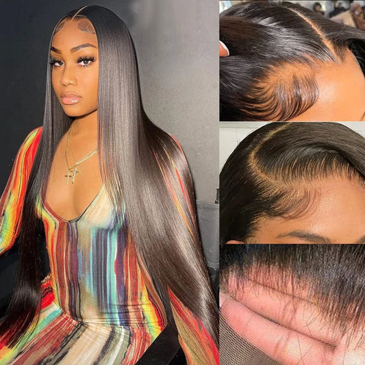 Lace Front Wig Human Hair Straight 180% Full Density HD Transparent Lace Frontal Wigs Human Hair Lace Front Wig For Women
