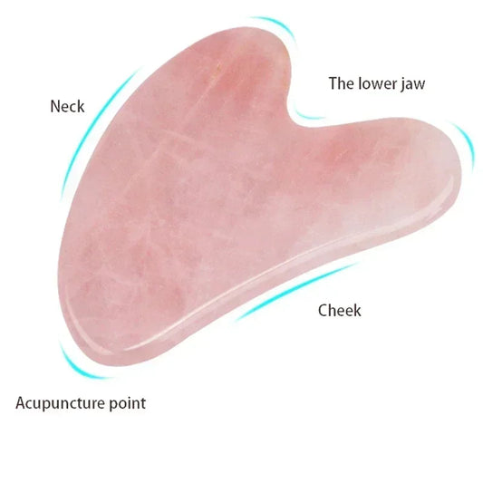 Natural Rose Jade Roller Face Massage Gua Sha Board Crystal Stone Massager Body Facial Eye Scraping Acupuncture Lift