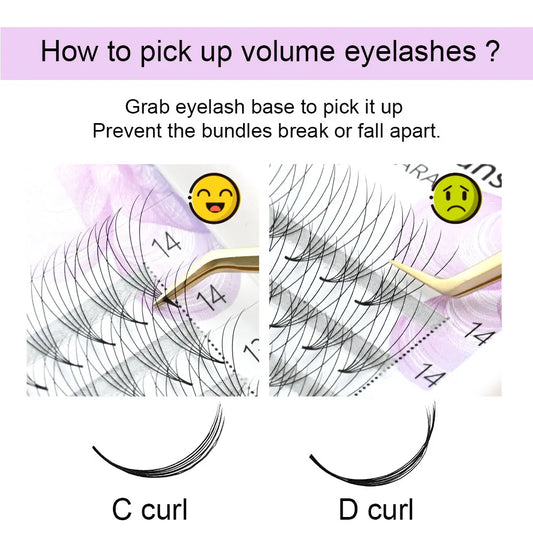 NAGARAKU XL Pointy Base Premade Fans Eyelash Extension Sharp Narrow Stem 4D 5D 6D 10D mix Bundle Lashes Ready Russian Volume
