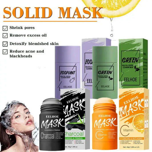 Face Purifying Mask Green Tea Cleansing Mask Stick Moisturizing Shrink Pores Blackhead Acne Remove Facial Film Korean Cosmetics