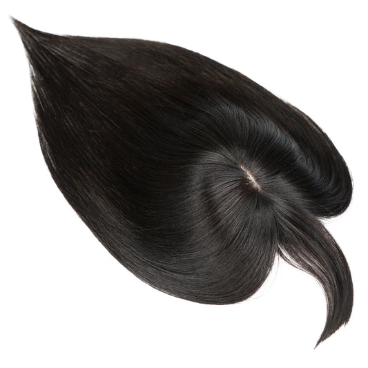 Doreen13*13cm 10" 12" 16" Topper Hair Piece with Bangs 100% Real Remy Human Hair Topper for Women with Thin Hair Natural Brown