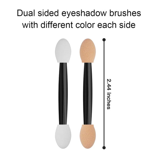 Cuttte 120PCS Disposable Dual Sides Eye Shadow Sponge Applicators with Container, Length Eyeshadow Brushes Makeup Applicator
