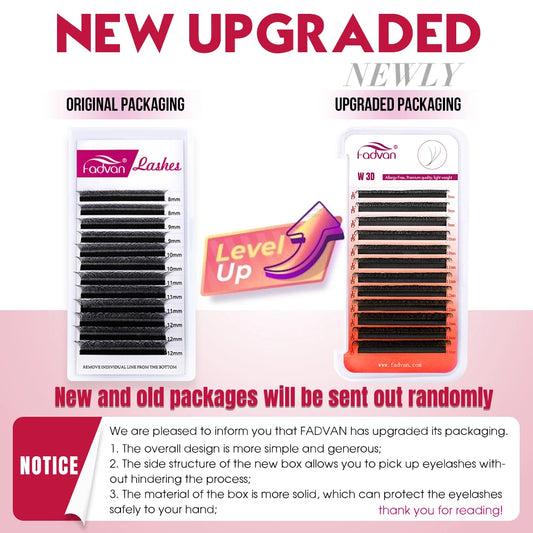 FADVAN New Upgrade 5D W lashes 0.07 C/D W Shape Eyelash Extensions