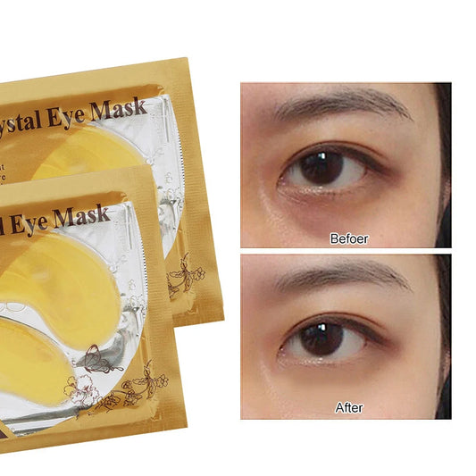 20Pcs=10Pairs Gold Collagen Crystal Eye Mask Anti Wrinkle Eye Patches Moisturizing Nourishing Anti Aging Eye Care Combination