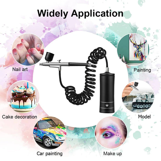 Airbrush Nail With Compressor Portable Air Brush Nail Paint Compressor For Nails Art Cake Painting Craft Airbrush Compressor