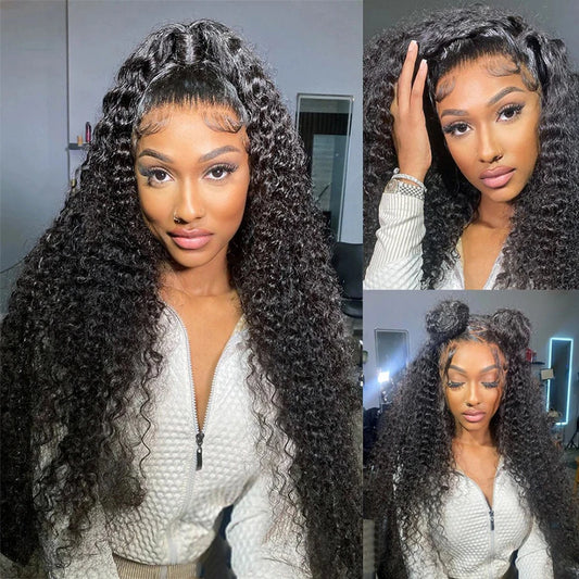 250 Density 30 40 Inch Hd Deep Wave Frontal Wig Brazilian Glueless Wigs 13x4 Curly Lace Front Human Hair Wig for Women Choice