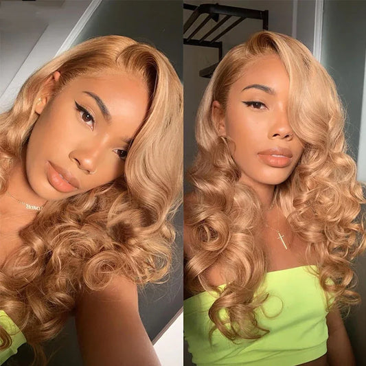 Honey Blonde Body Wave 13x6 HD Lace Frontal Human Hair Wig 13x4 Lace Front Wig Blonde Human Hair Brazili Glueless Wigs for Women