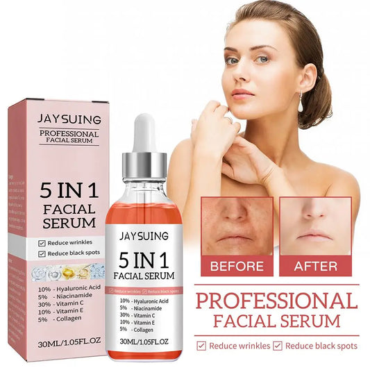 5 In 1 Anti Wrinkle Anti Aging Face Serum Moisturizing Whitening Vitamin C Hyaluronic Acid Facial Serum Shrink Pores Skin Care