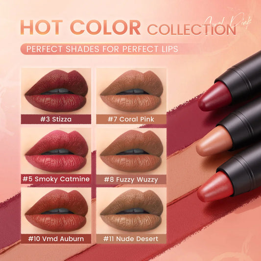 FOCALLURE 31 Colors Matte Lipstick Long Lasting Waterproof Sexy Lipbalm Non-Stick Lip Tint Lip Pencil Makeup Cosmetics for Women