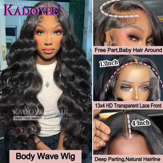 30 32 Inch 13x4 Body Wave Lace Front Wig Human Hair Pre Plucked With Baby Hair Brazilian Human Hair Lace Frontal Wigs For Women