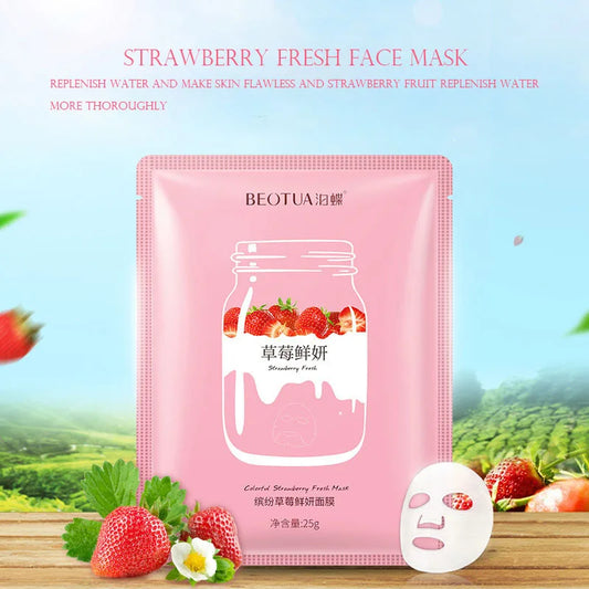 BEOTUA Face Mask Natural Fruit Extracts Hyaluronic Acid Facial Masks Moisturizing anti acne aging whitening Skin Care Masks 5pcs