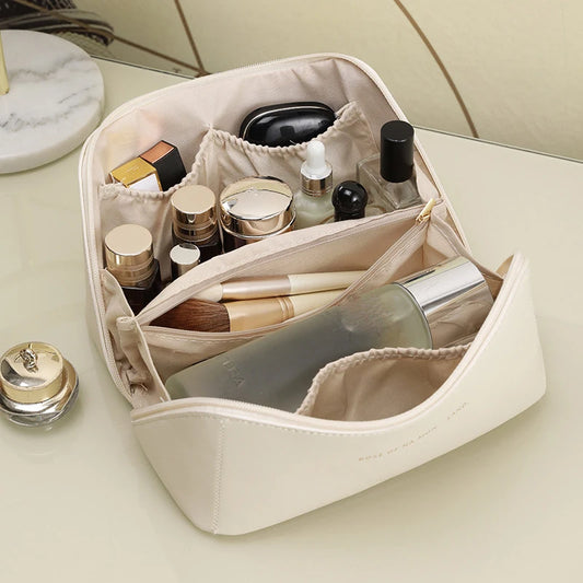 Toiletry Makeup Bag Best Quality PU Leather Cosmetic Bags Luxury Cosmetic Tote Elegant Travel Make Up Organizer Storage Pouch