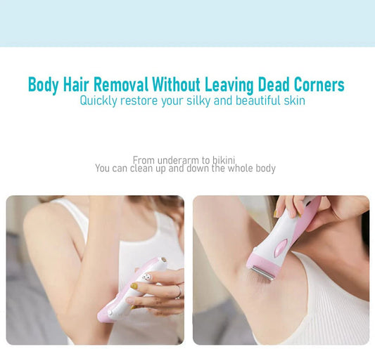 Kemei Hair Remover Lady Shaver Underarm Hair Trimmer Rechargeable Waterproof Bikini Armpit Razor for Women Cordless Epilator