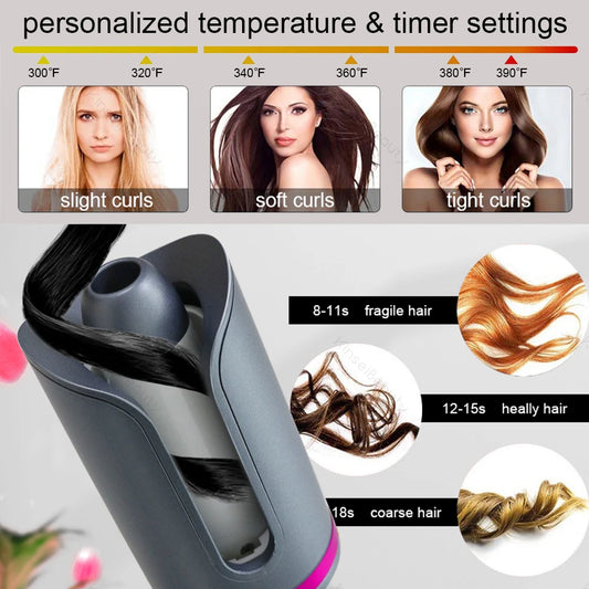 KinseiBeauty Automatic Rotating Hair Curler Auto Curling Iron Device Electric Styler Tools Ceramic Styling Crimper Machine