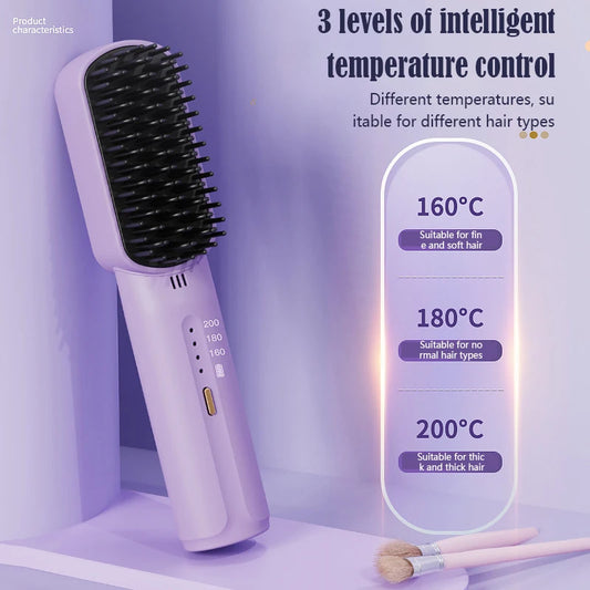 Mi Hair Straighteners 3200mAh Woman Electric Hot Comb Dryer and Straightening Brush Hair Styling Appliances Hot Comb Straightene