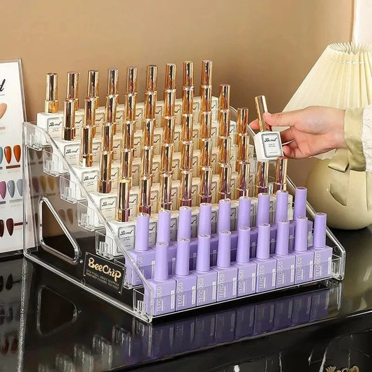 7 Layer Nail Polish Display Table Acrylic Cosmetics Desktop Display Lipstick Lip Gloss Transparent Shelves