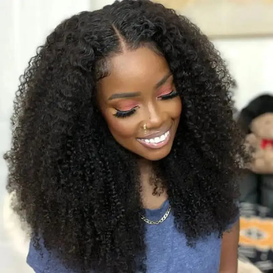 V Part Wig Human Hair No Leave Out Afro Kinky Curly Wigs For Women Brazilian V Part Human Hair Wigs Curly Human Hair Wig