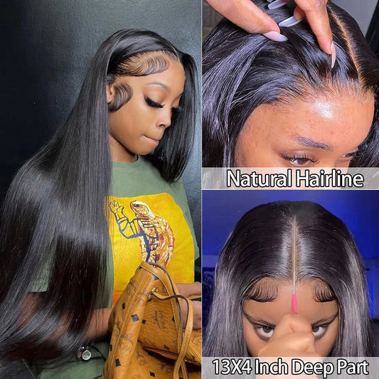 Wiggogo 30 40 Inch Lace Front Human Hair Wigs Straight Human Hair Wig 13X4 13x6 Transparent Hd Lace Frontal Wig 5x5 Closure Wigs